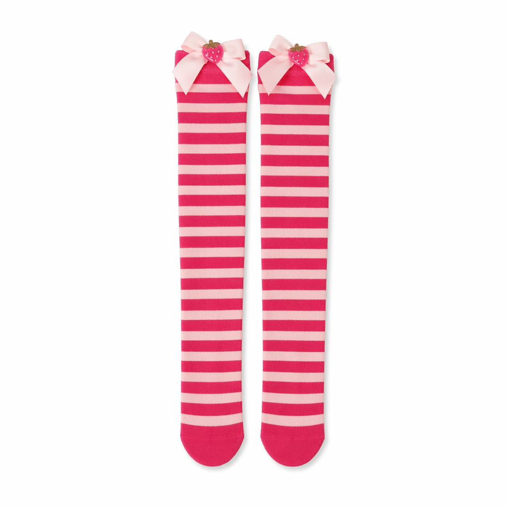 Strawberry Striped Over-the-Knee Stockings in Multiple Colors Default