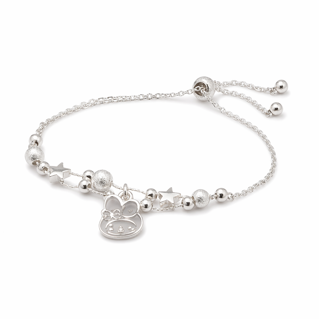 Kawaii Beaded Bracelets Inspired by Sanrio Characters Silver Melody