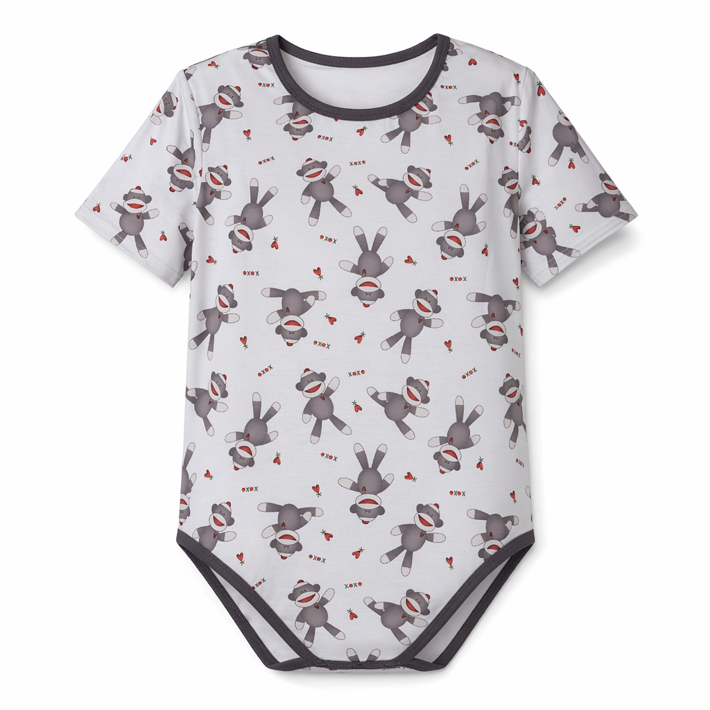 Adorable Unisex Sock Monkey Onesie for Kids and Adults XXXL