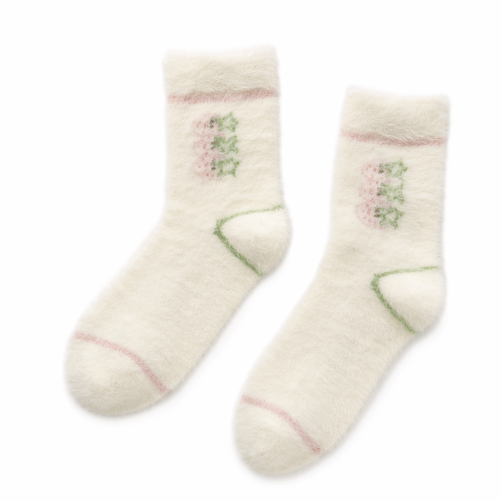 Fuzzy Strawberry Socks for Ultimate Comfort and Style Green
