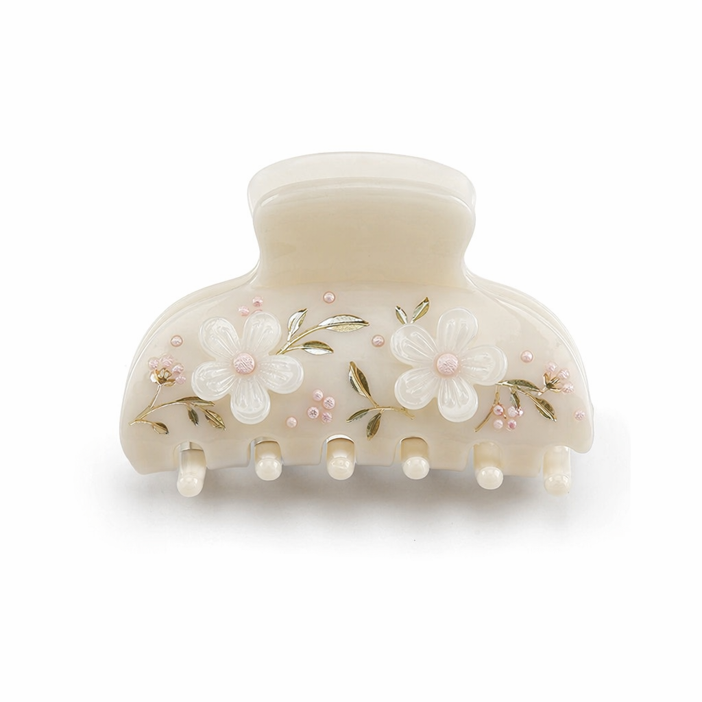 Dainty Floral Ceramic Hair Claw Clip for a Unique Style 25