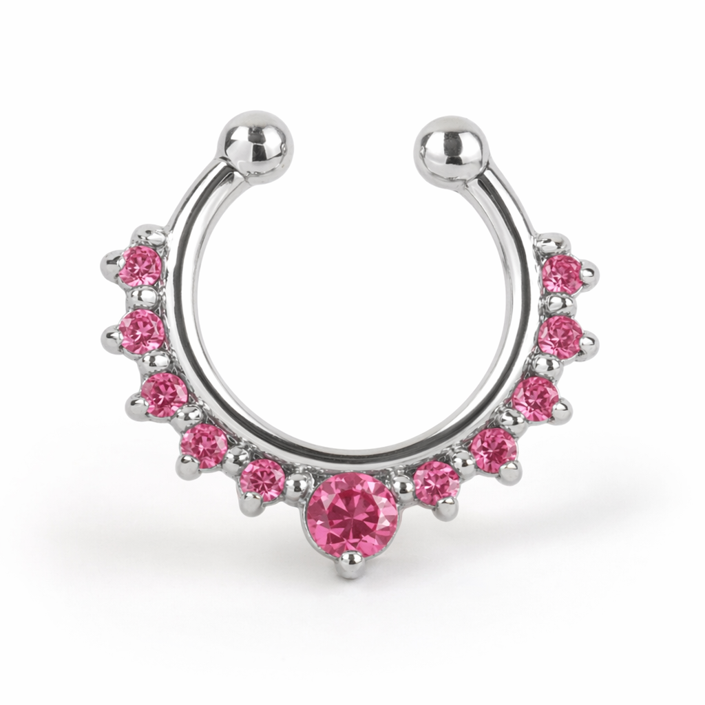 Realistic Septum Nose Rings for a Stylish Piercing Look Pink