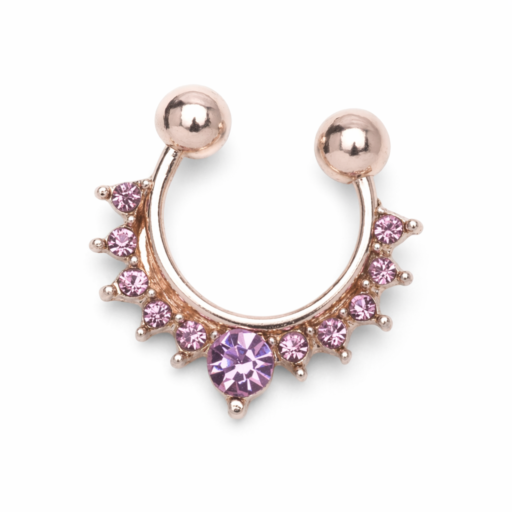 Realistic Septum Nose Rings for a Stylish Piercing Look Amethyst