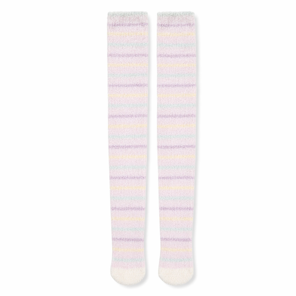 Cozy Fuzzy Thigh Highs for Kawaii Fashion Lovers Soft Pastels