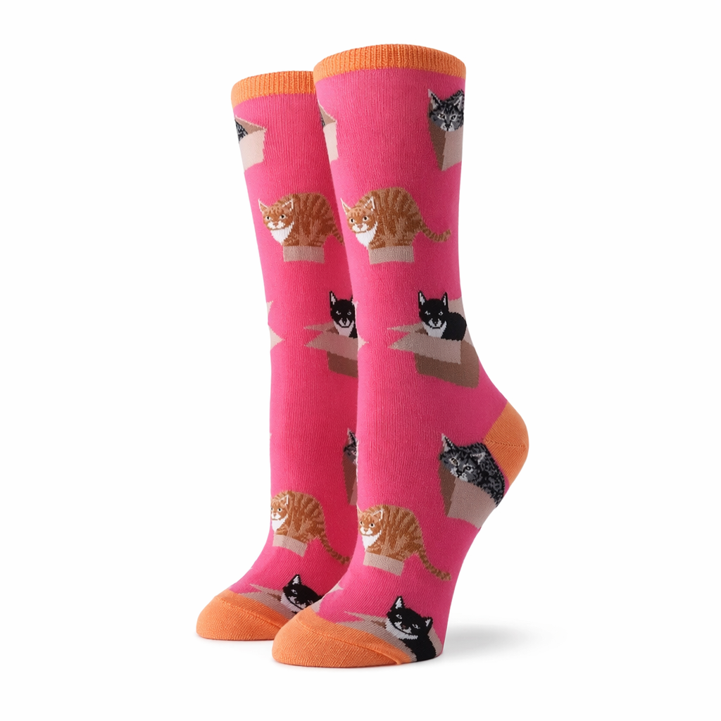 Vibrant Angel Kitten Socks for Kawaii Fashion Lovers Pink Kittens
