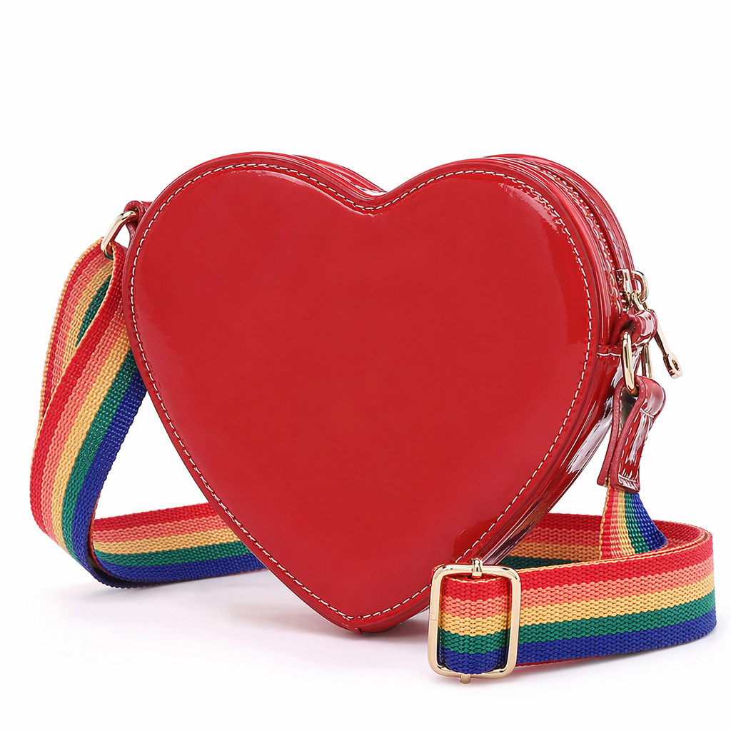 Long Rainbow Heart Purse for a Shiny and Unique Style Default Title
