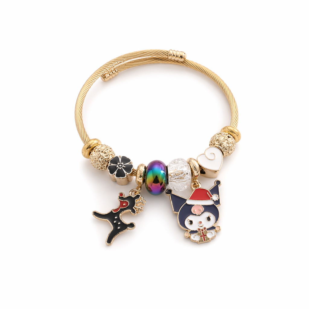 Holiday Character Bangle Beaded Bracelets Featuring Kawaii Designs Kuromi