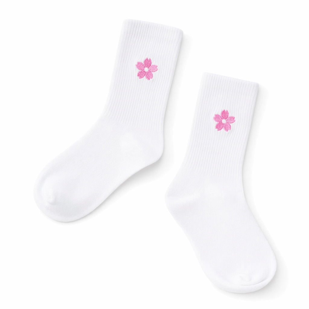 Adorable Kawaii Baby Dinosaur Socks for Cute Style Cherry Blossom Flower