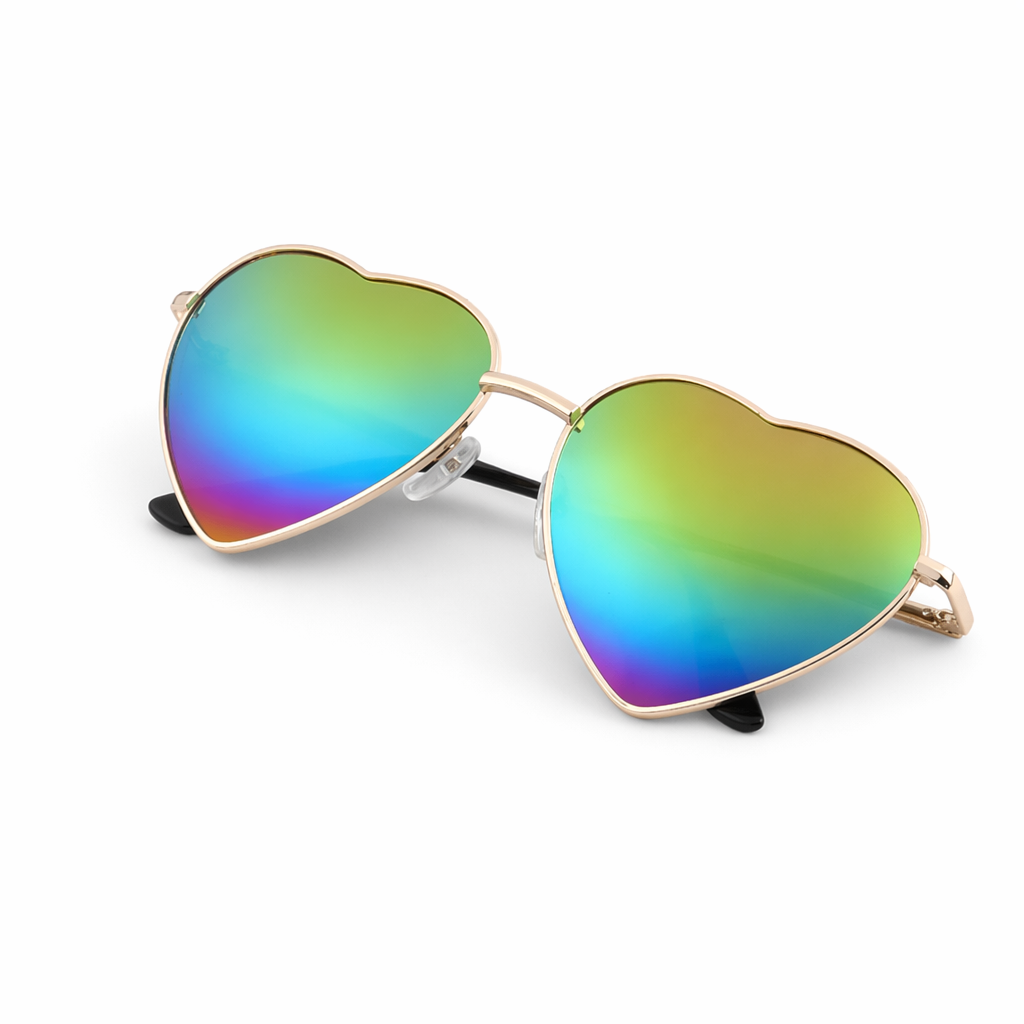 Chic Heart Shaped Aviator Sunglasses in Various Colors Holographic