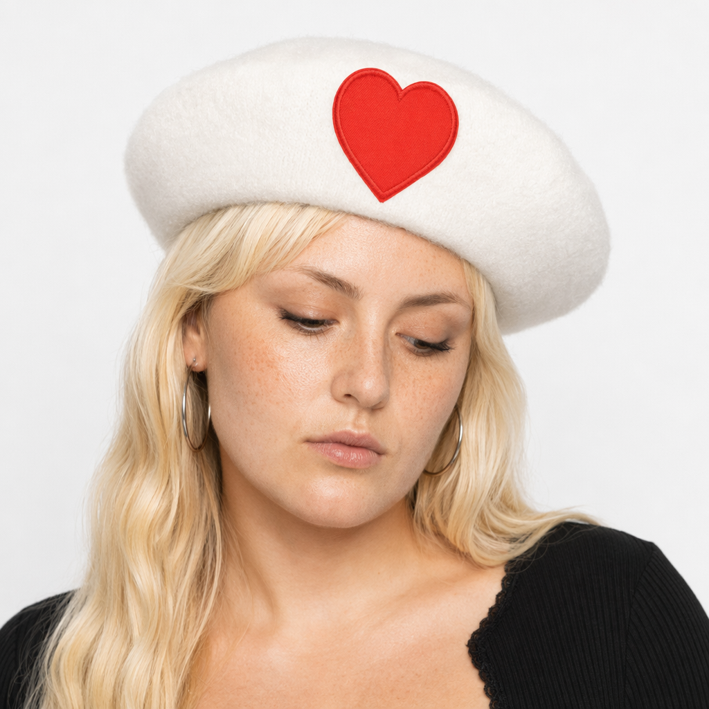 Pink Menhera Nurse Beret for Kawaii Fashion Enthusiasts White Heart
