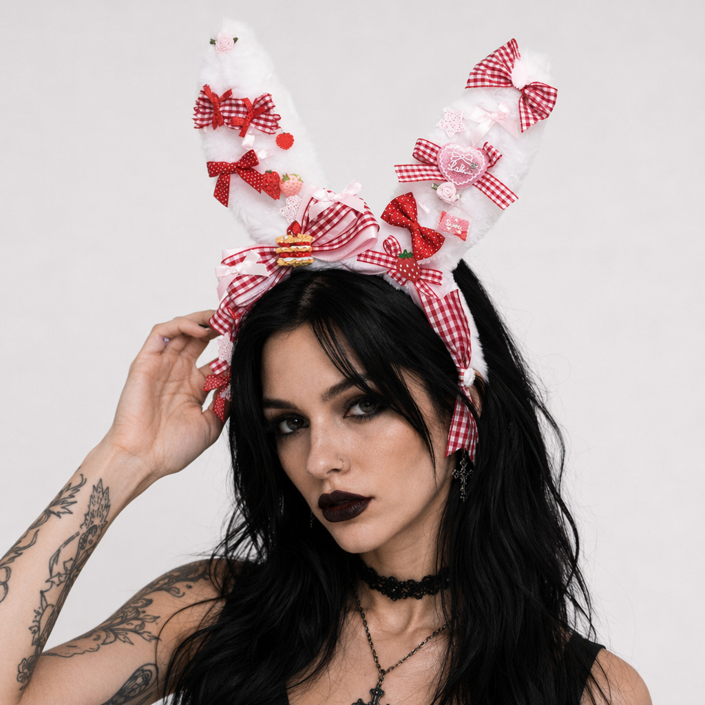 Pastel Fairy-Kei Bunny Ears for Kawaii Cuties New Condition Instock Red