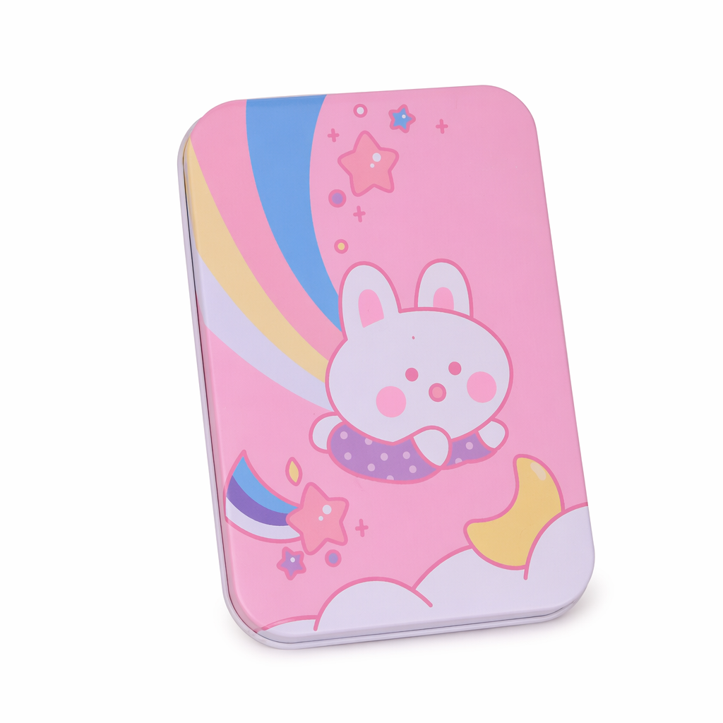 Kawaii Aluminum Storage Tins for Organized Cosparty Bedrooms Instock Rainbow Bun