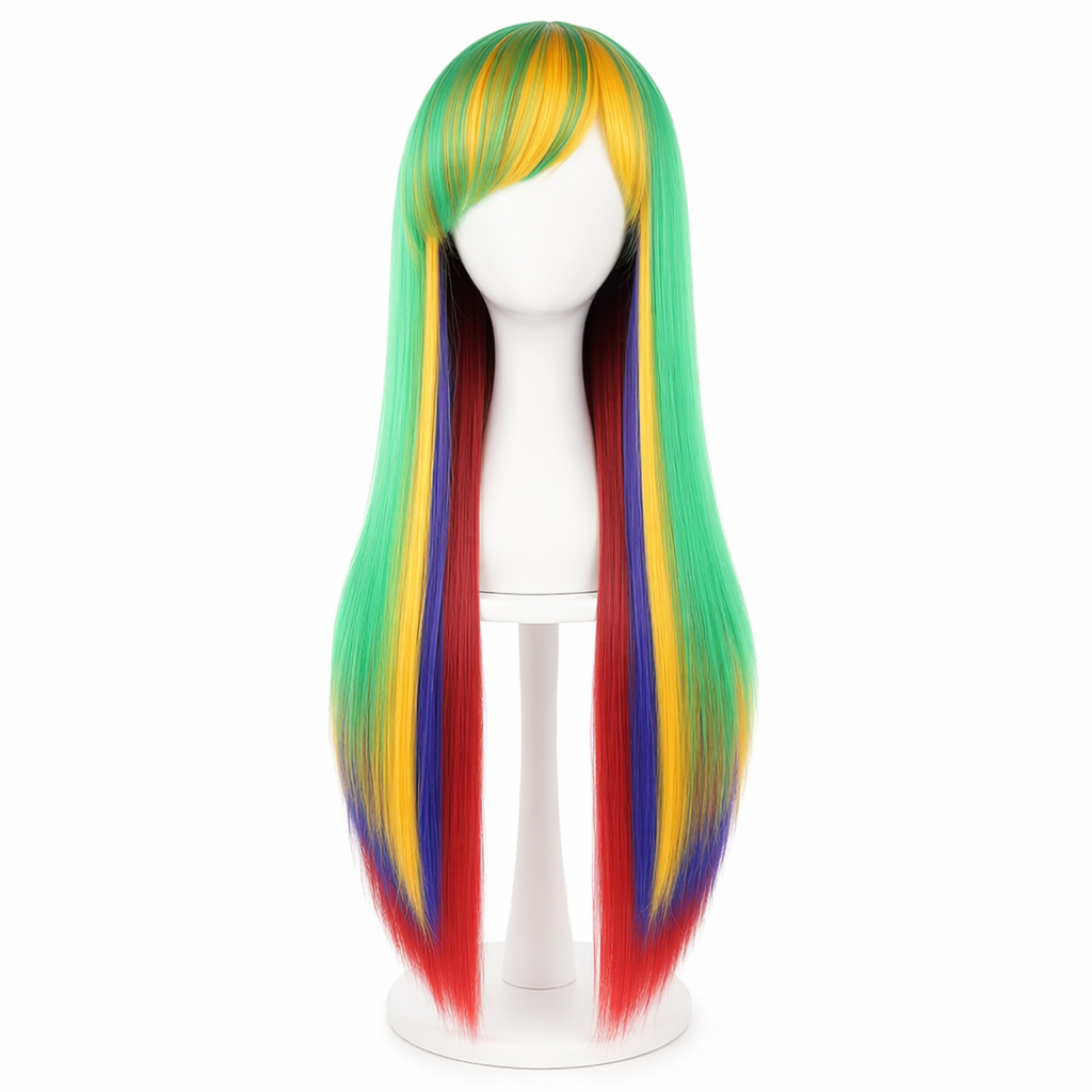 Stunning Long Cosplay Wig with Soft Fringe in Stylish Colors Straight Bright Colors
