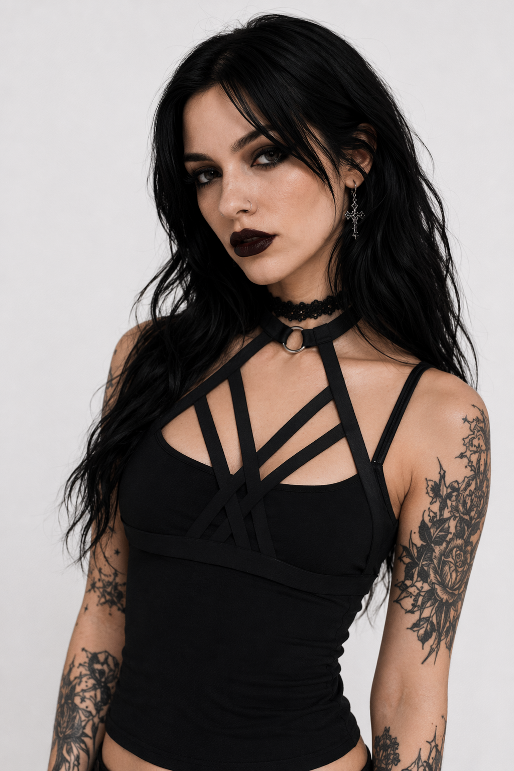 Flattering Choker Harness with Sultry Straps for Cospartys Default Title