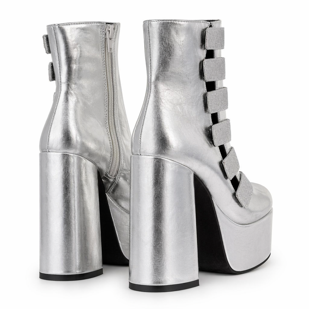 Baddie Babydoll Heels for Kawaii and Lolita Style Enthusiasts Buckle Silver