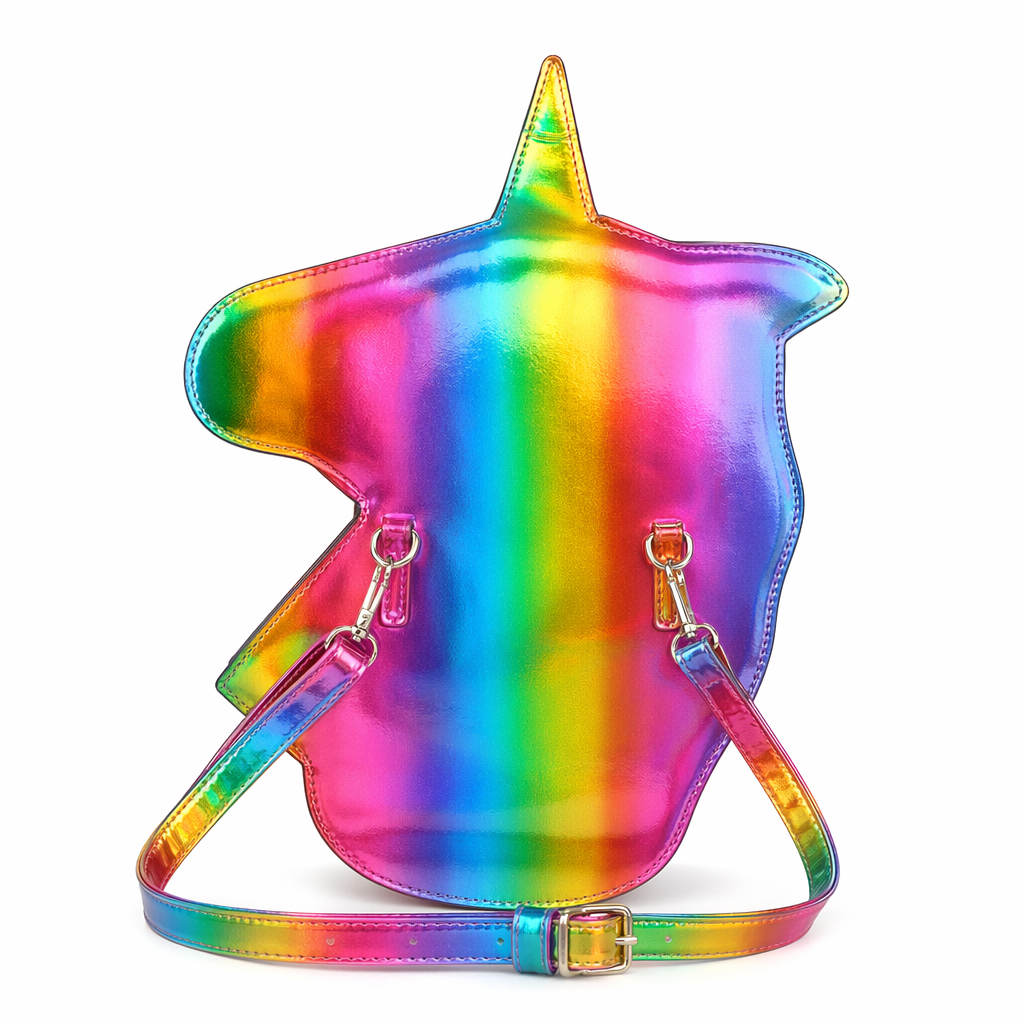 Adorable Magical Unicorn 3D Handbag in Vegan Leather Rainbow