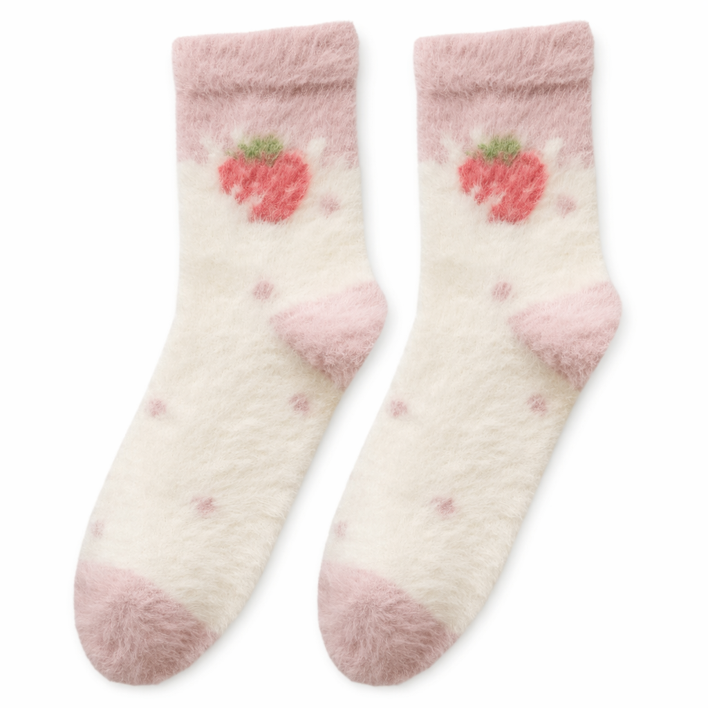 Fuzzy Strawberry Socks for Ultimate Comfort and Style Big strawberry