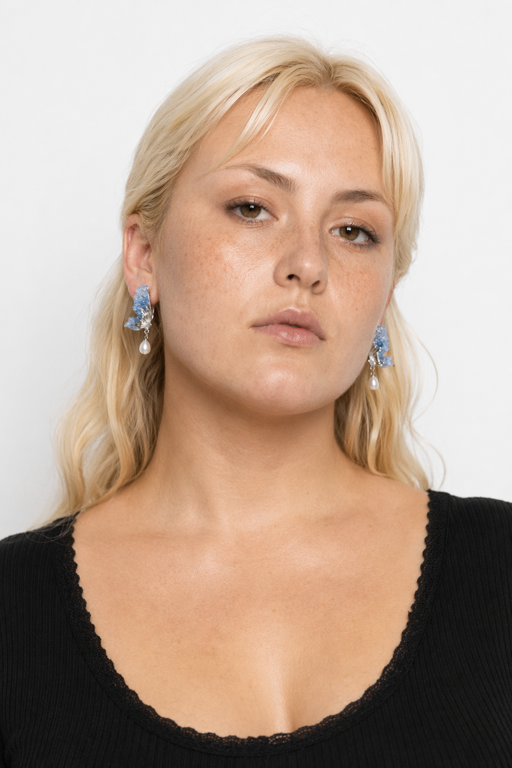 Dainty Crescent Moon Crystal Earrings with Rhinestones and Gems Butterfly Wings