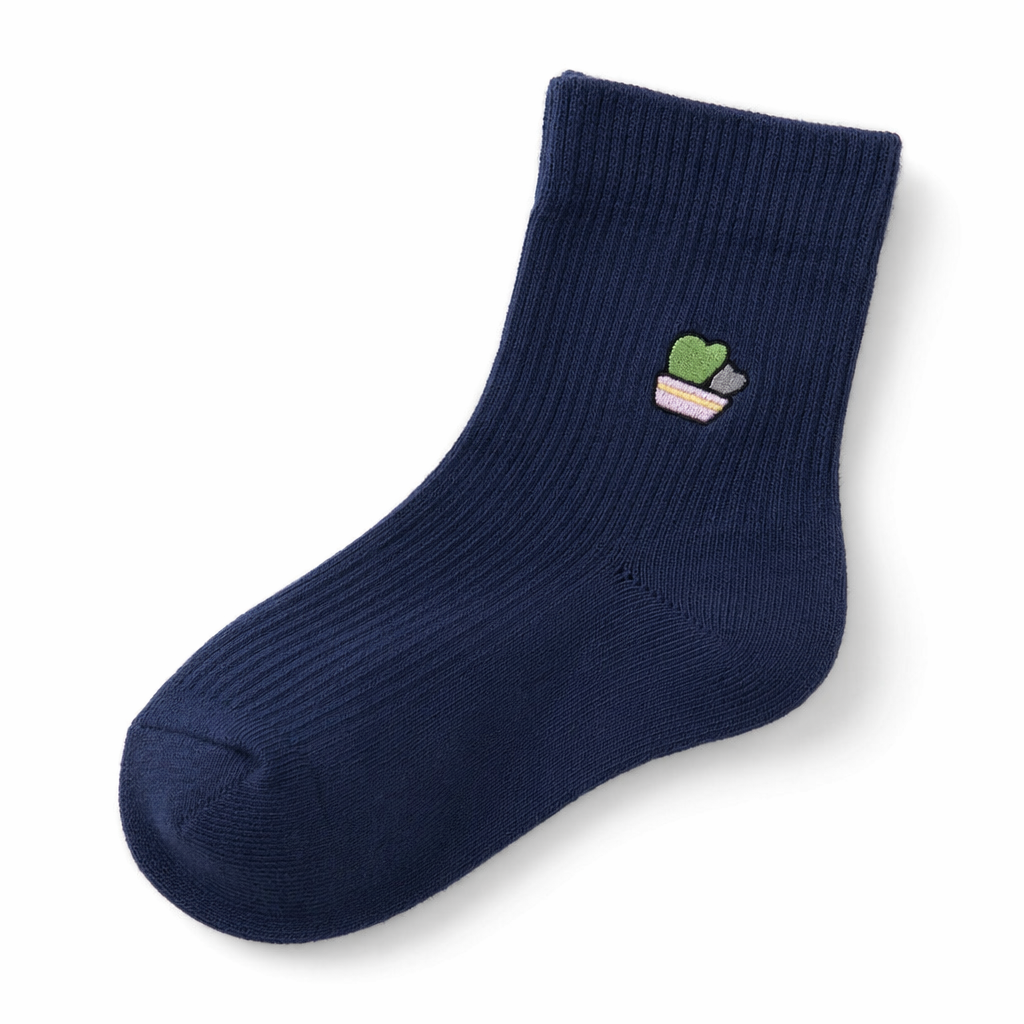 Adorable Kawaii Baby Dinosaur Socks for Cute Style Navy Succulent