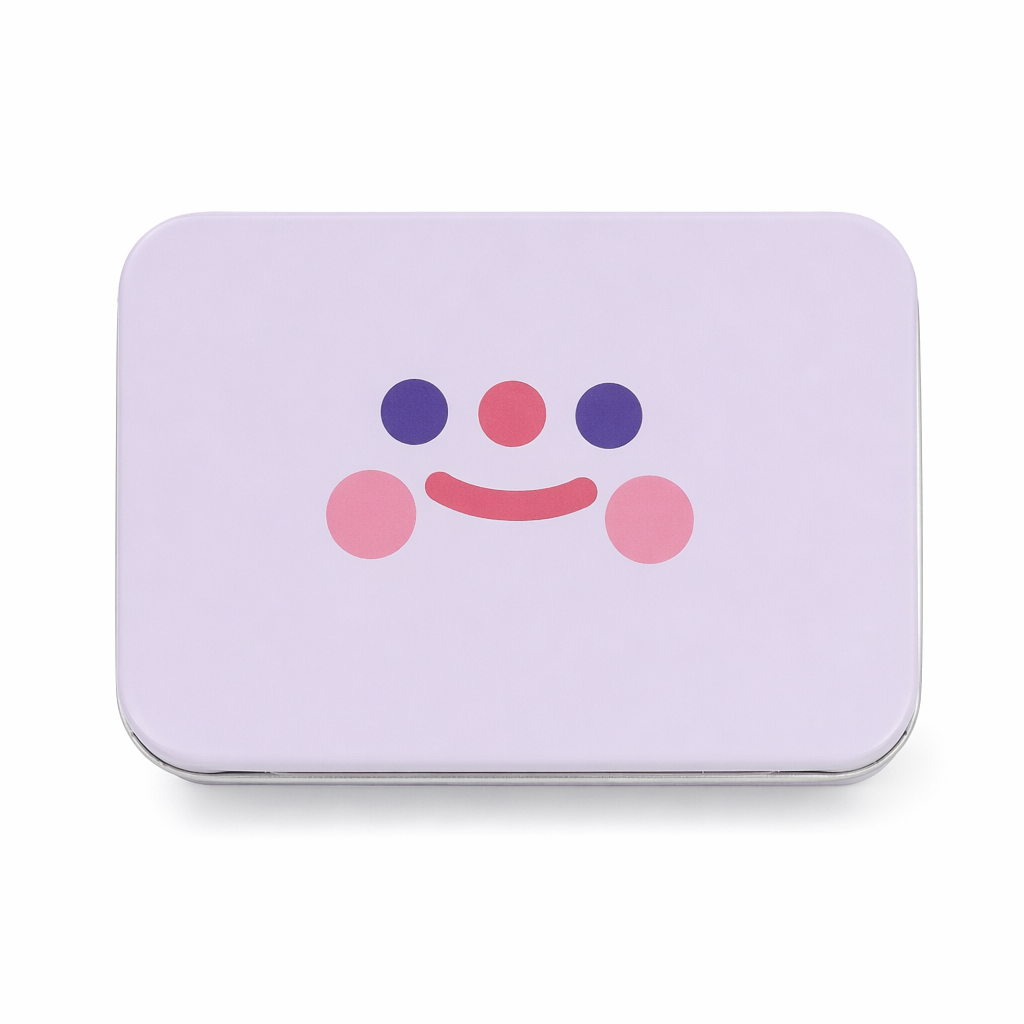 Kawaii Aluminum Storage Tins for Organized Cosparty Bedrooms Instock White Smile