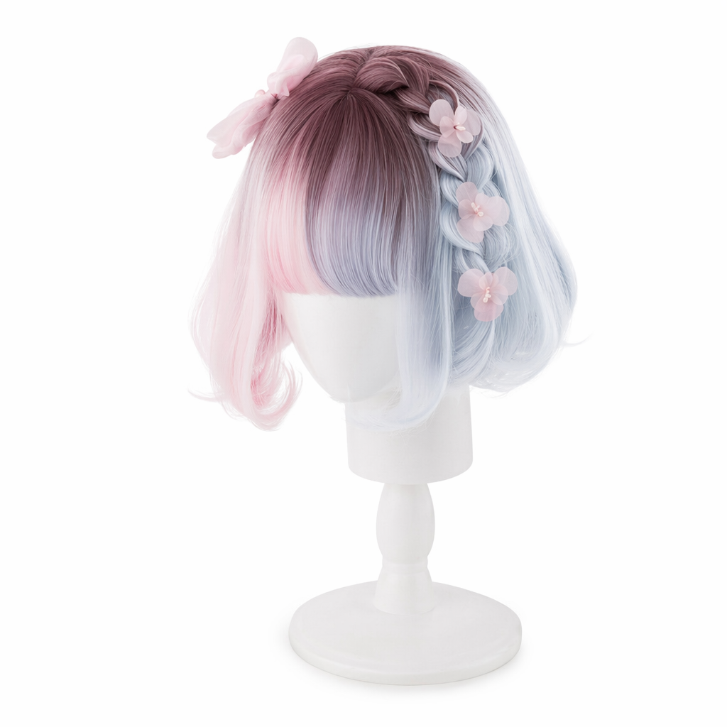 Pastel Cotton Candy Medium-Length Lolita Wig with Fringe Default