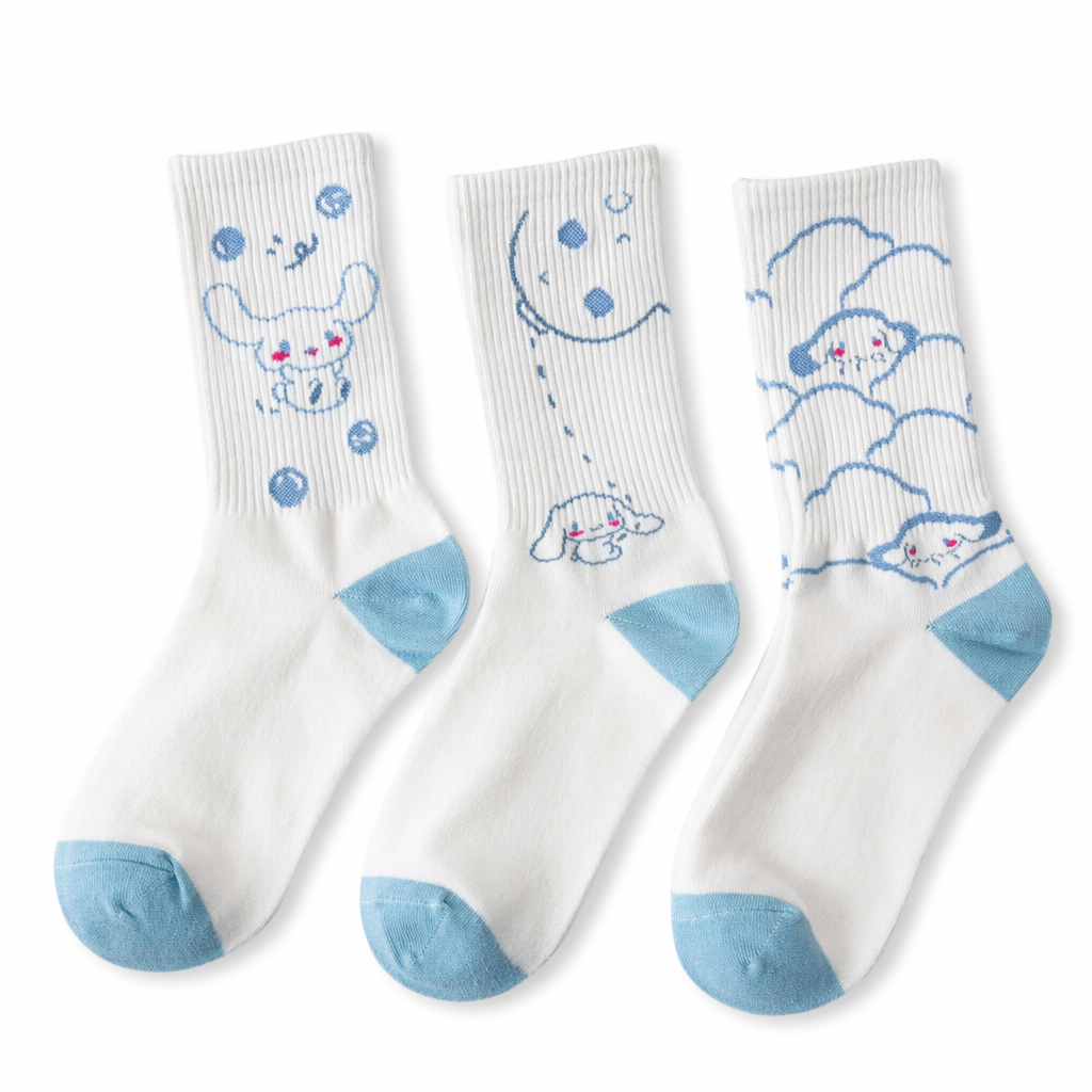 Sweet Puppy Sock Sets for Kawaii Enthusiasts 3pcs Set 1