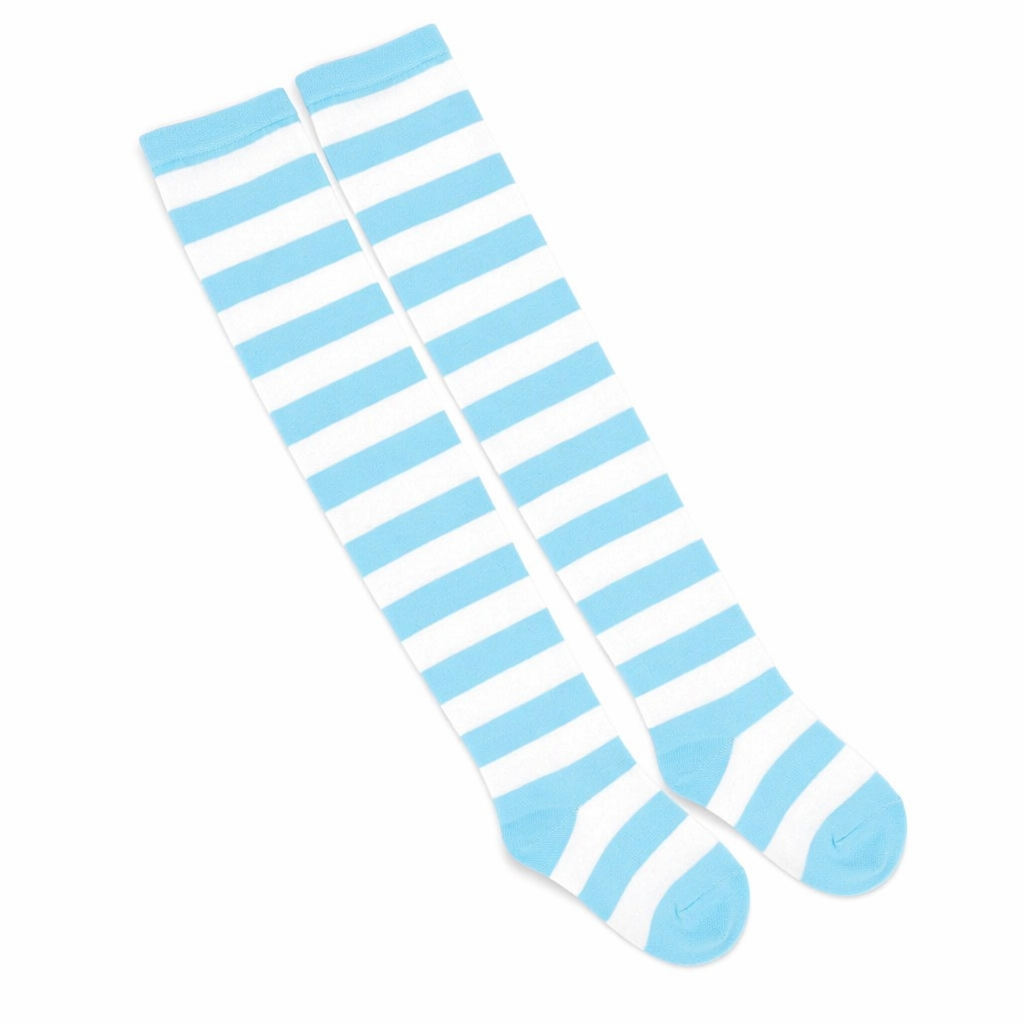 Thigh High Lolita Style Socks with Quality Elastic Comfort Blue