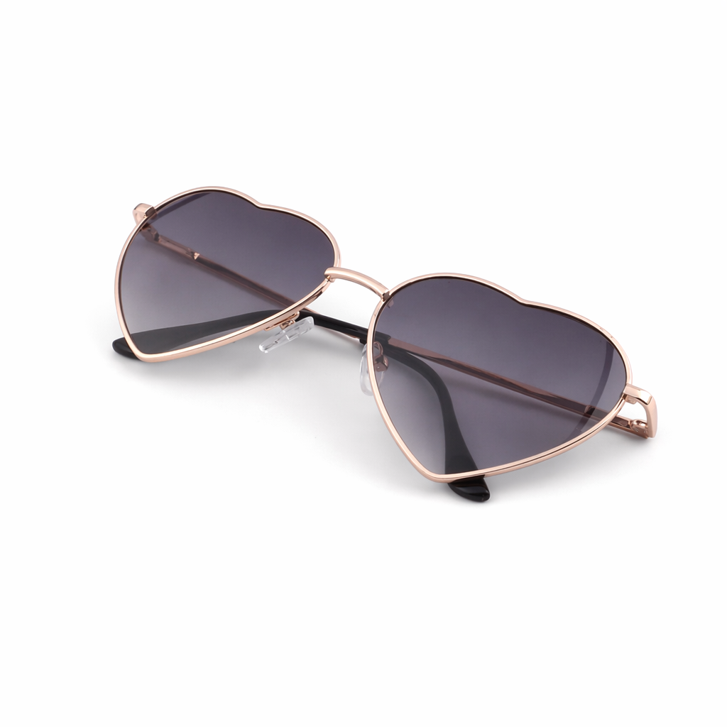 Chic Heart Shaped Aviator Sunglasses in Various Colors Grey