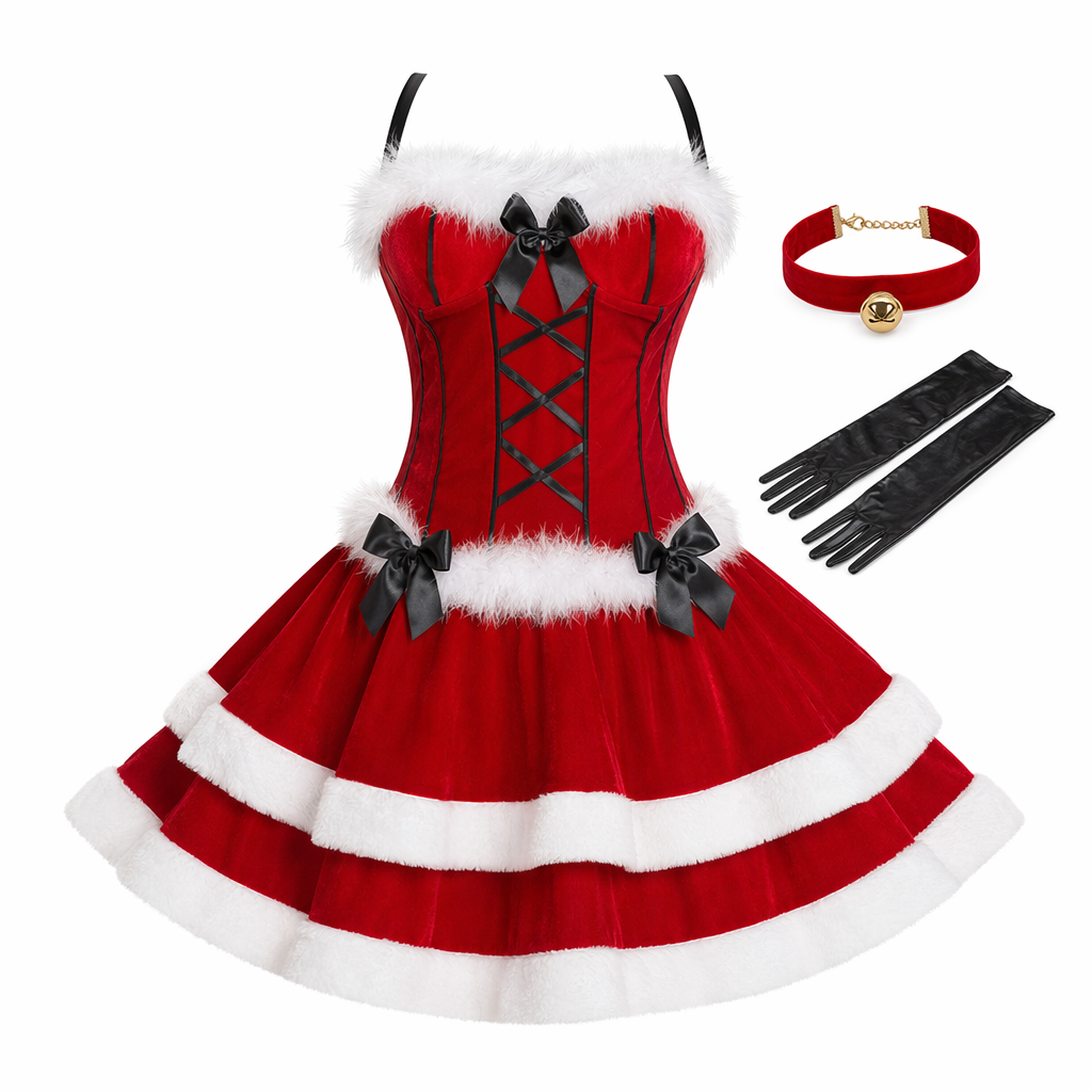 Sweet Lolita Santa Dress with Accessories for Height 152-175cm Outfit