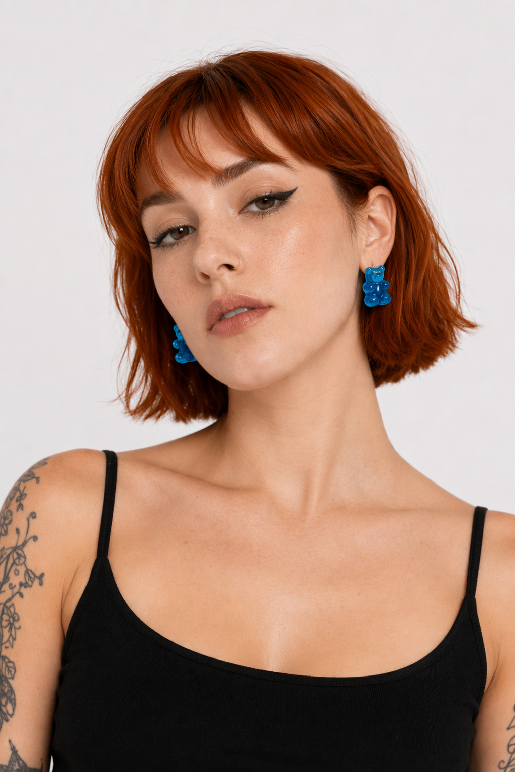 Gummy Bear Resin Earrings in Assorted Delicious Colors Blue