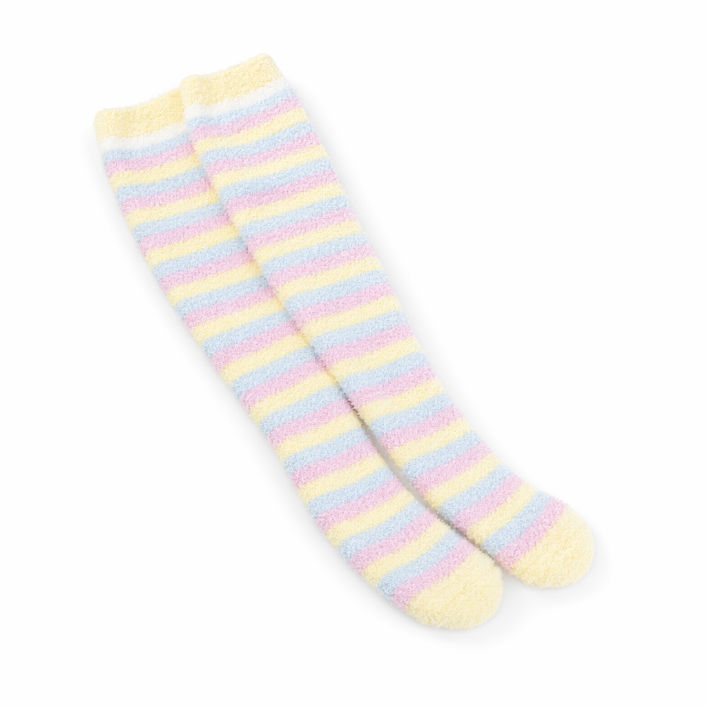 Cozy Fuzzy Thigh Highs for Kawaii Fashion Lovers Easter Colors