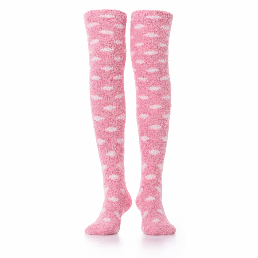 Pink Fuzzy Tigh High Socks Default Title
