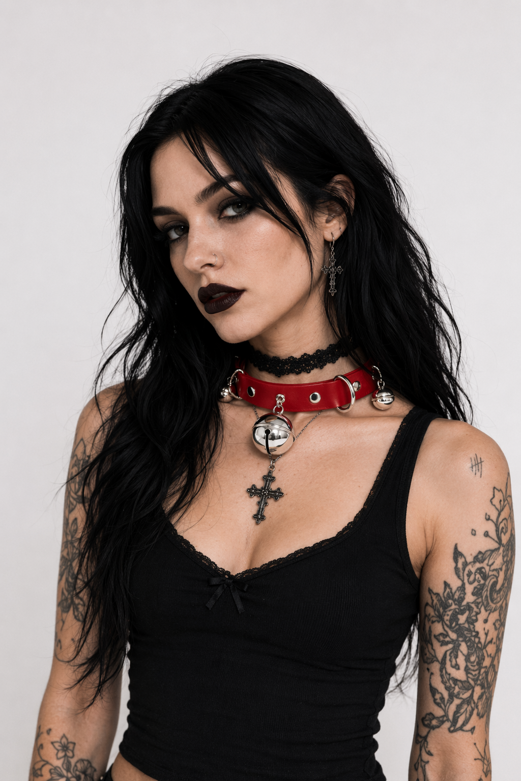 Gorgeous Bell Collar Inspired by Neko Cosplay Culture Red
