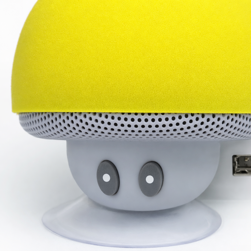 Portable Bluetooth Speaker with Suction Cup and Built-in Microphone Yellow