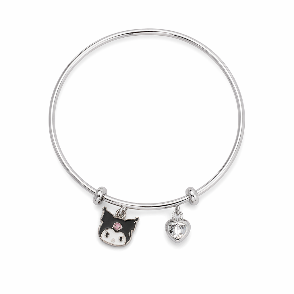 Kawaii Beaded Bracelets Inspired by Sanrio Characters Silver Bangle Kuromi