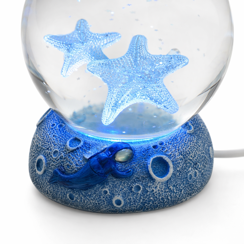 LED Aquamarine Life Snowglobe for Enchanting Underwater Ambiance Starfish