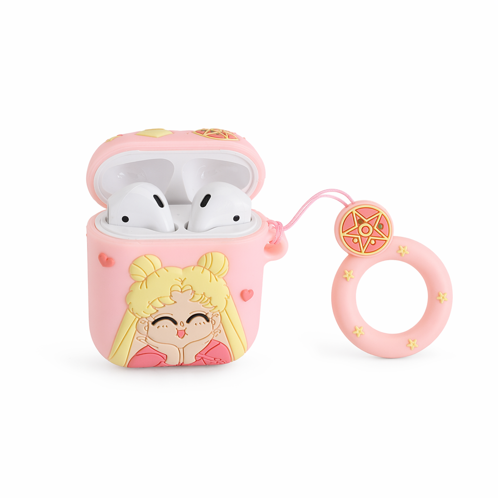 Magical Girl Airpod Case with Secure Closure and Ring Handle Instock Wand