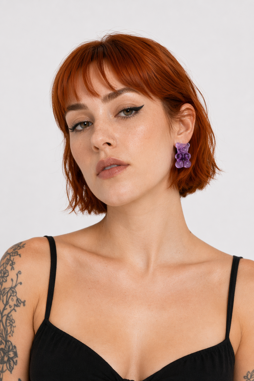 Gummy Bear Resin Earrings in Assorted Delicious Colors Purple