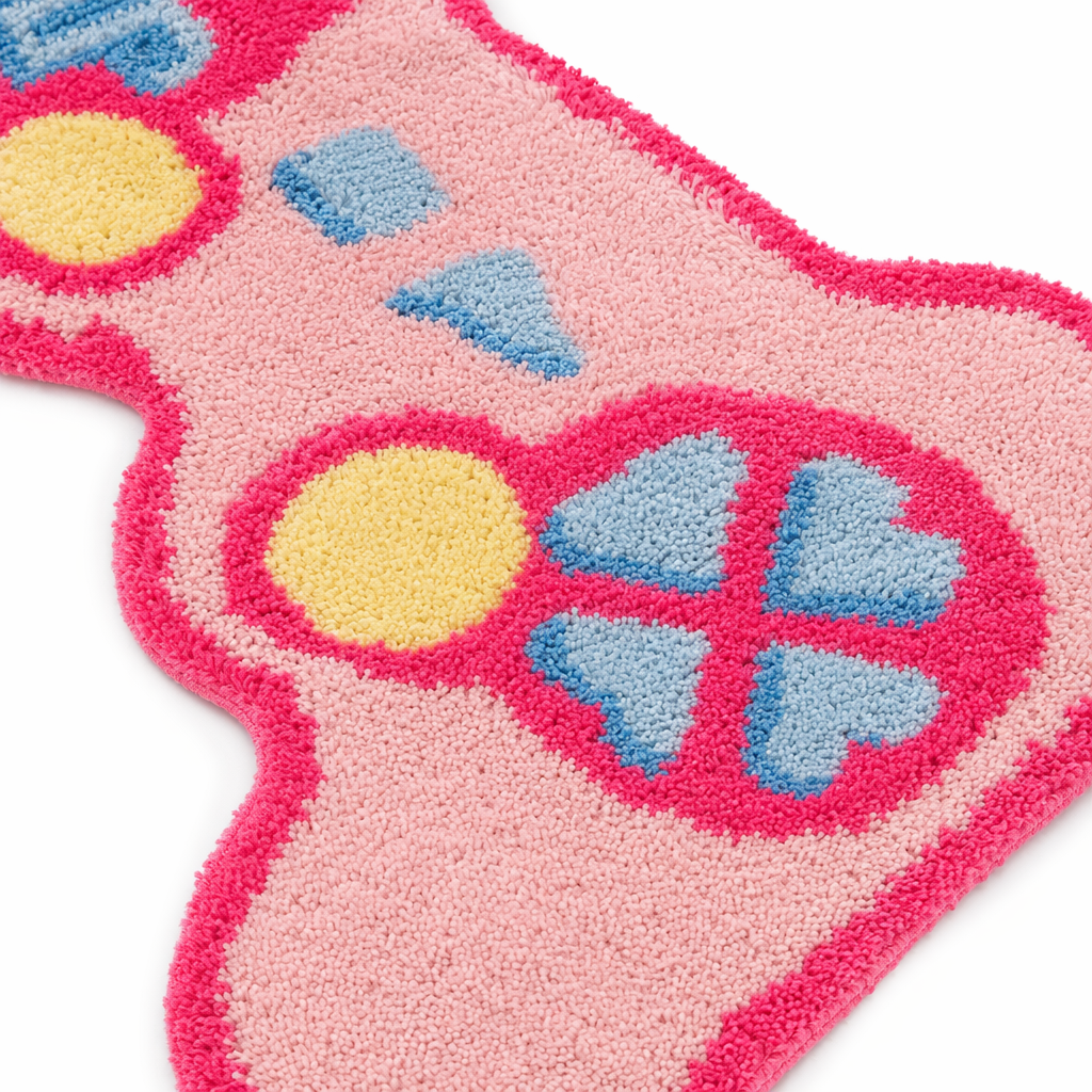 eGirl Gaming Area Rug with Gameboy Design in Pastel Colors Controller