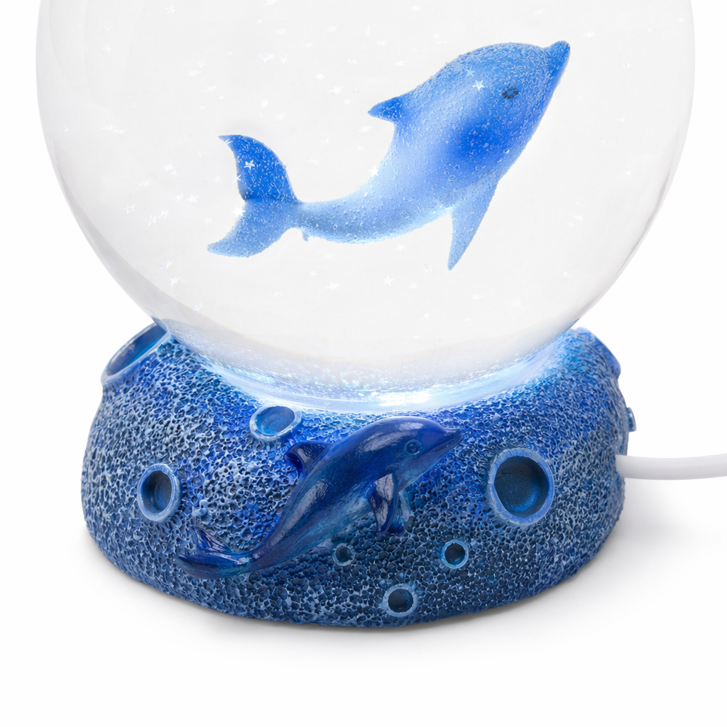 LED Aquamarine Life Snowglobe for Enchanting Underwater Ambiance Dolphin
