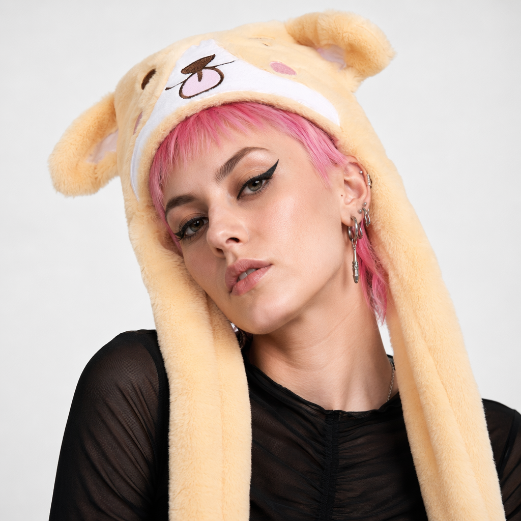 Fuzzy Puppy Hat with Spinning Ears for Winter Warmth Puppy