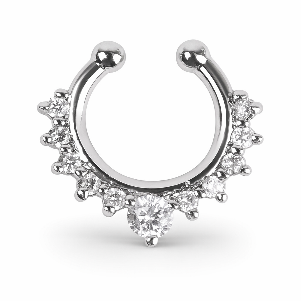 Realistic Septum Nose Rings for a Stylish Piercing Look Silver