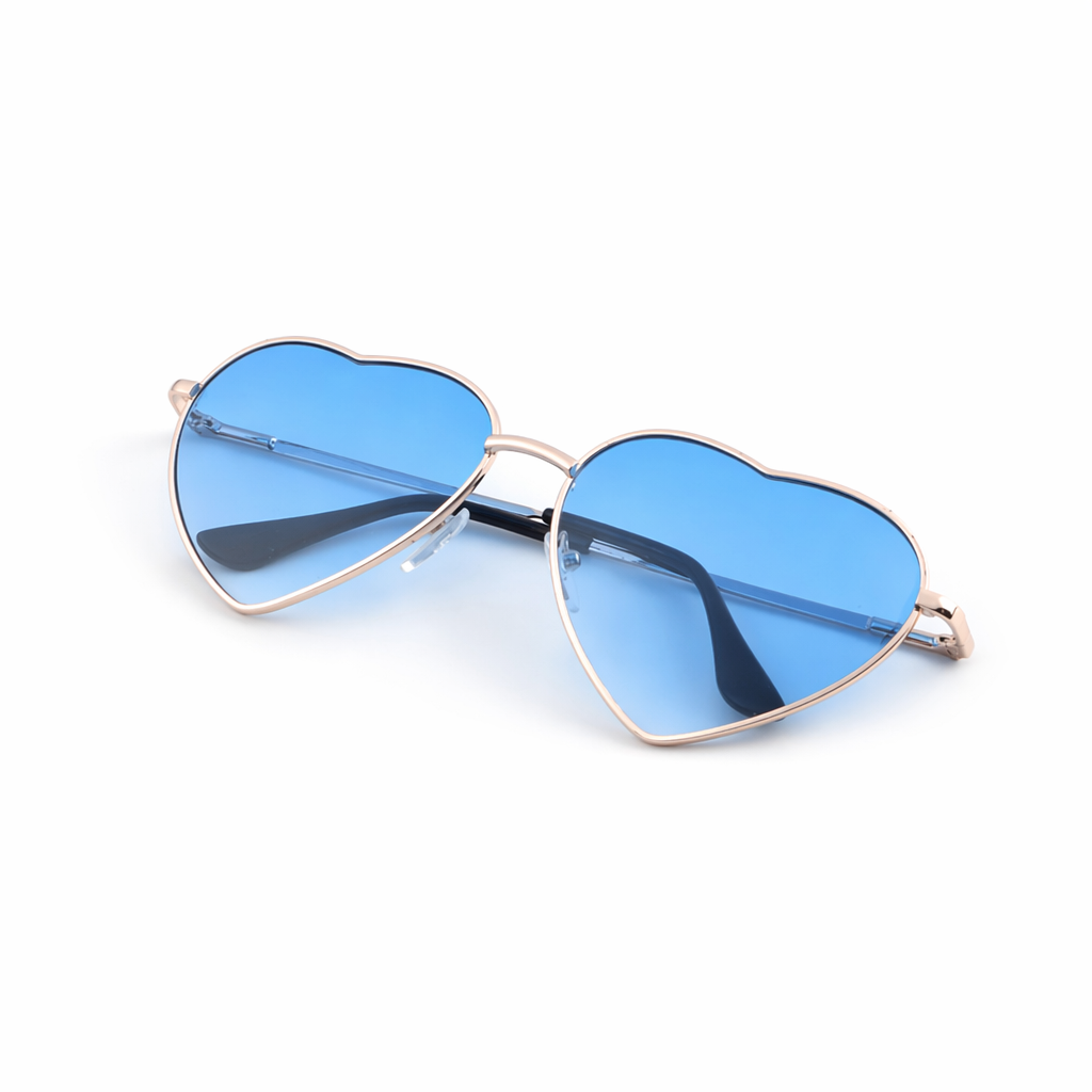 Chic Heart Shaped Aviator Sunglasses in Various Colors Sky Blue