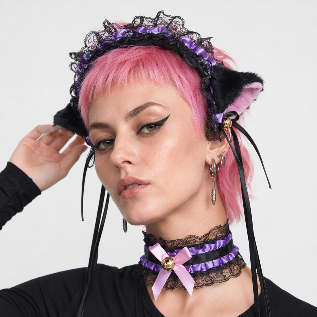 Neko Kitty Cat Complete Set with Headband, Collar, and Bracelets 12