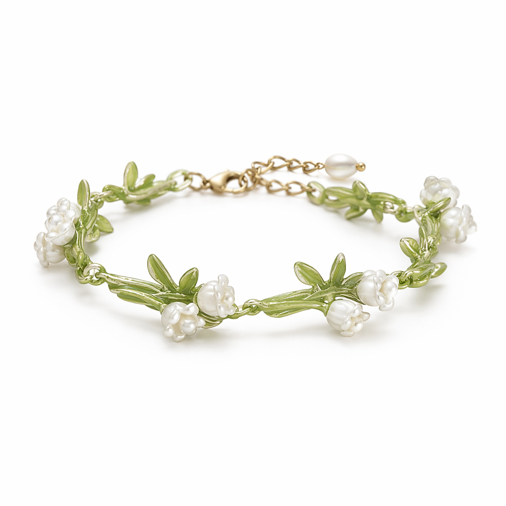 Lily Of The Valley Pearl Bracelet for Whimsical Jewelry Lovers Bracelet