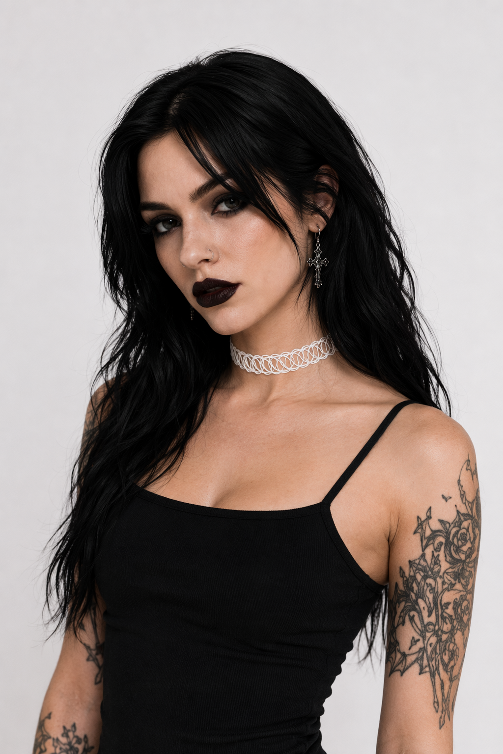 Classic 90s Inspired Choker Necklace in Various Colors White