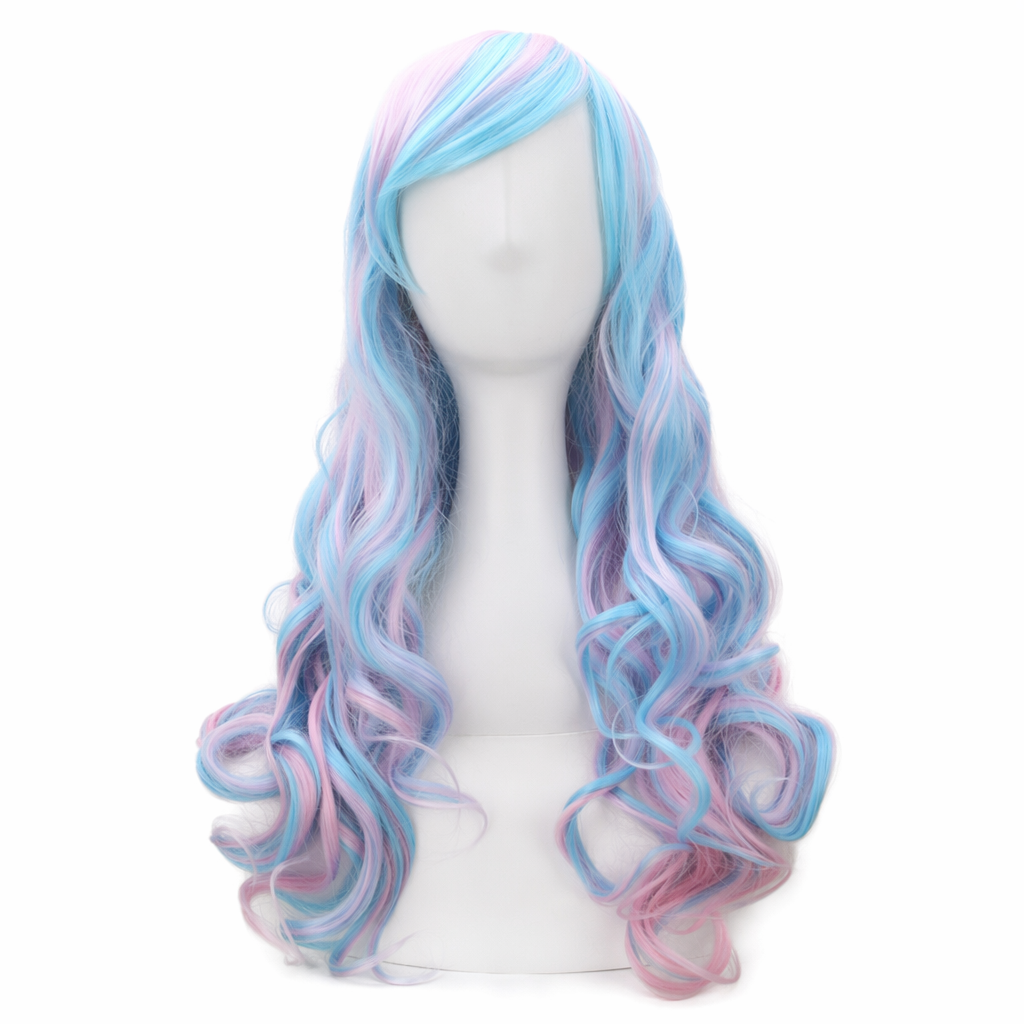 Cotton Candy Wig in Vibrant Colors for Cosplay or Kawaii Styles Cotton Candy