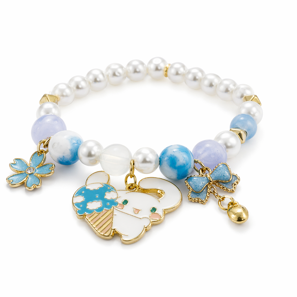 Kawaii Beaded Bracelets Inspired by Sanrio Characters Blue Bead Cinna