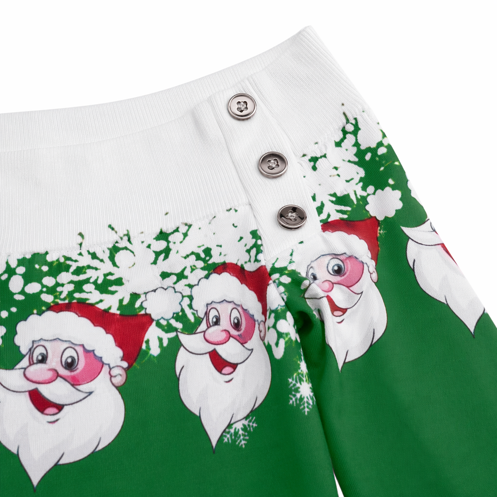Cable Knit Off-the-Shoulder Santa Sweater for Cozy Holiday Style Green