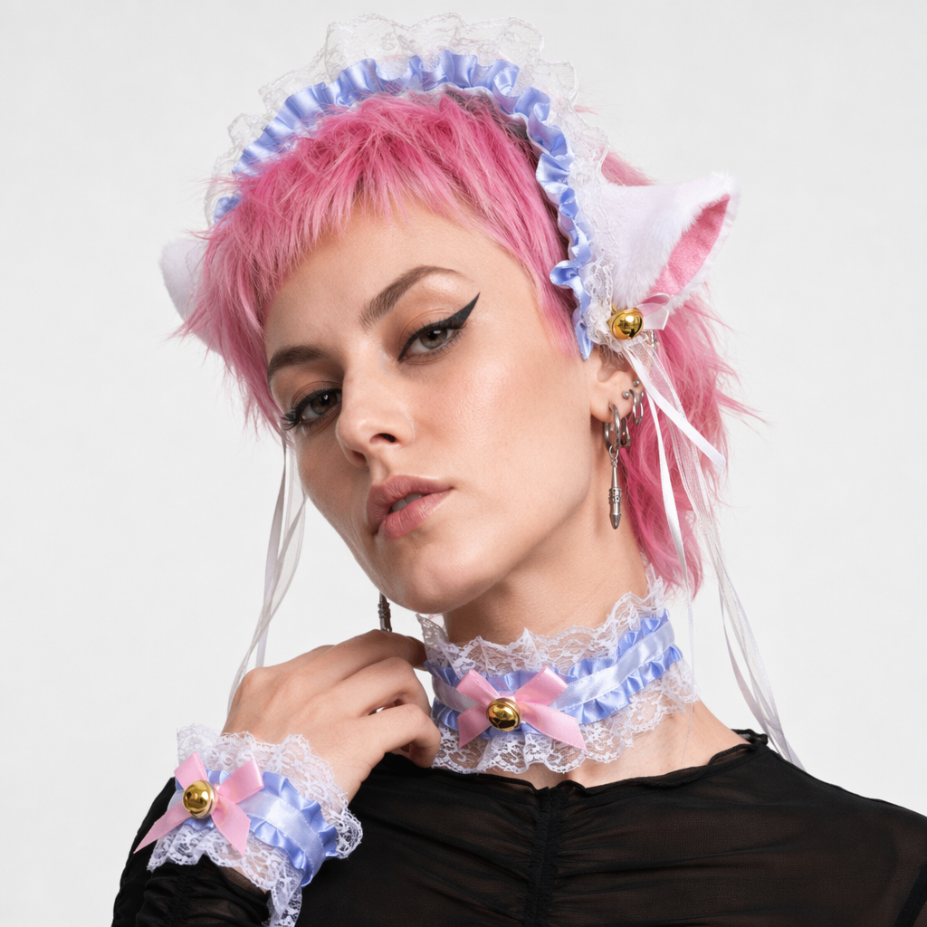 Neko Kitty Cat Complete Set with Headband, Collar, and Bracelets 4